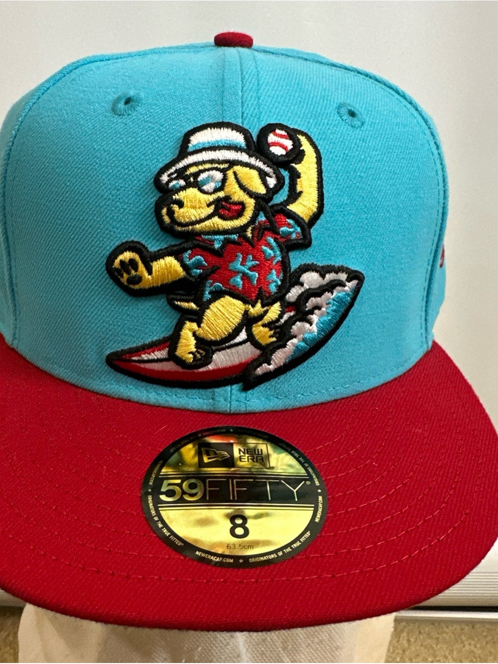 New Era 59Fifty Clearwater Threshers "Beach Dog" MiLB Club Fitted Hat Size 8 - Picture 8 of 8